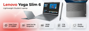 لپ تاپ لنوو yoga مدل slim 6 با پردازنده Core i7 1260P